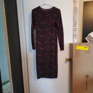 Forever 21 deep red bodycon midi dress